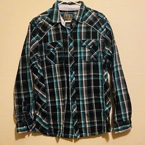 Men’s BKE button down plaid shirt